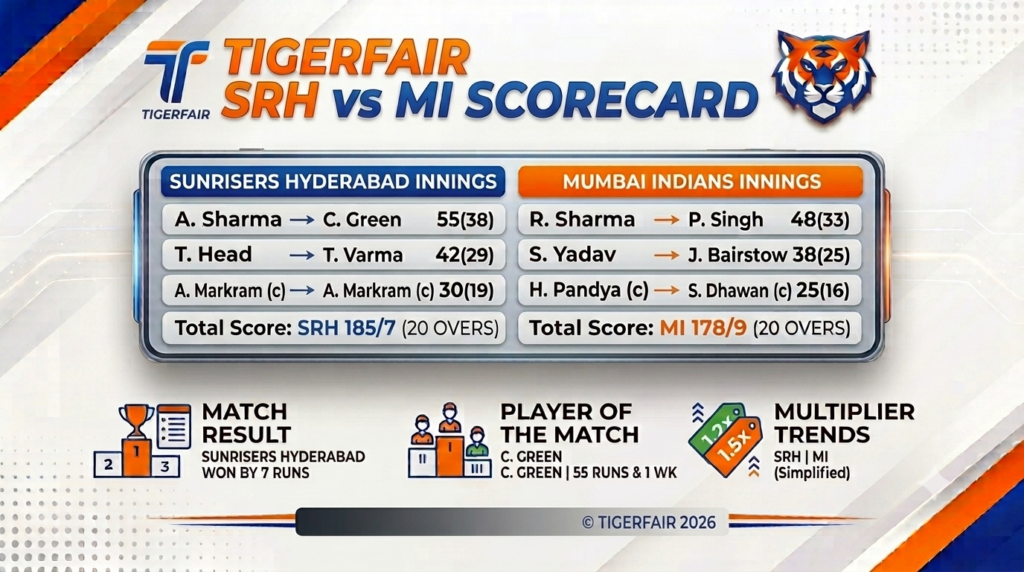 sunrisers hyderabad vs mumbai indians match scorecard